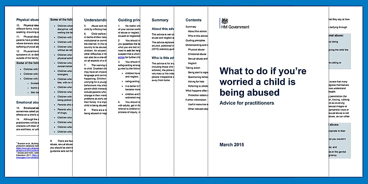Signs of Abuse EYFS Guidance: Advice for Practitioners