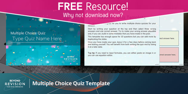 FREE 👉 Multiple Choice Quiz Template (Teacher Made) FREE 👉 Multiple Choice Quiz Template (Teacher Made)
