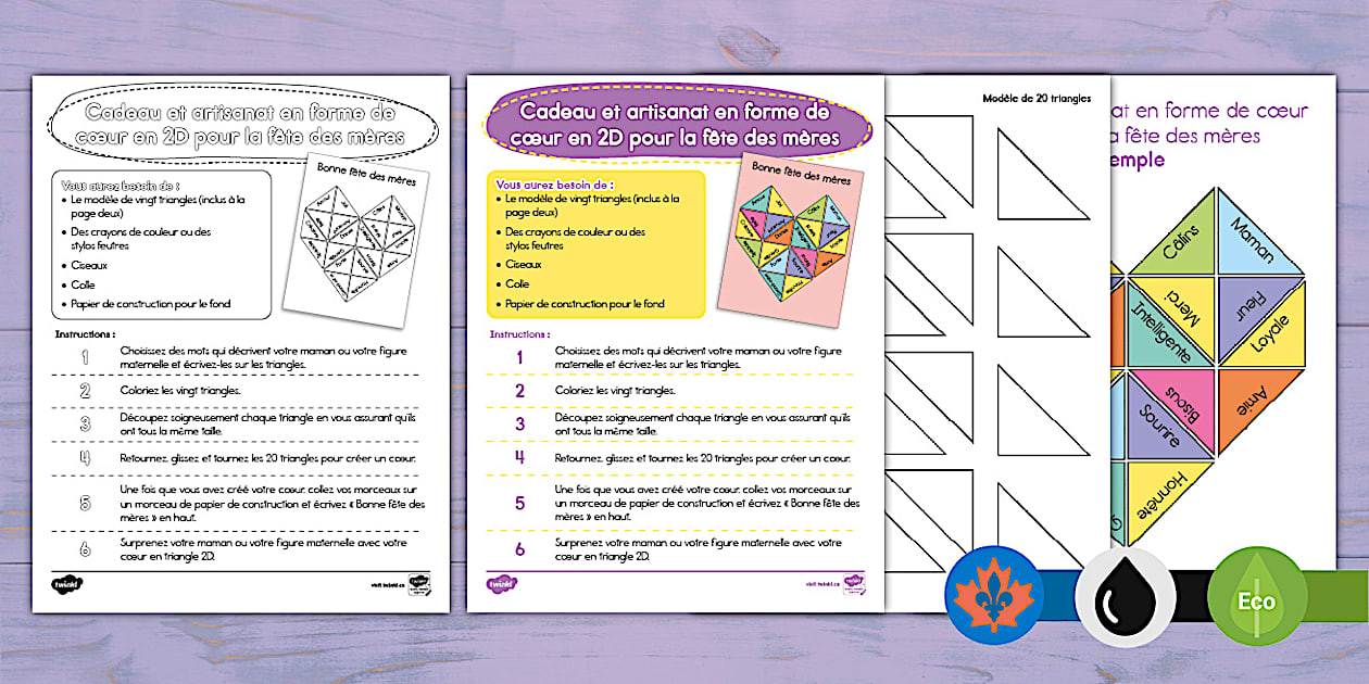 Mother's Day Card Gift Idea Craft Instructions French
