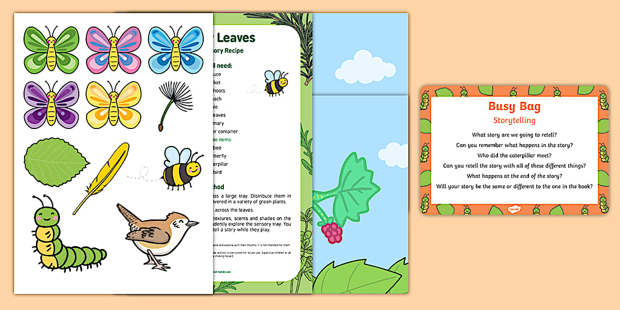 Storytelling Busy Bag Prompt Card and Resource Pack - Twinkl