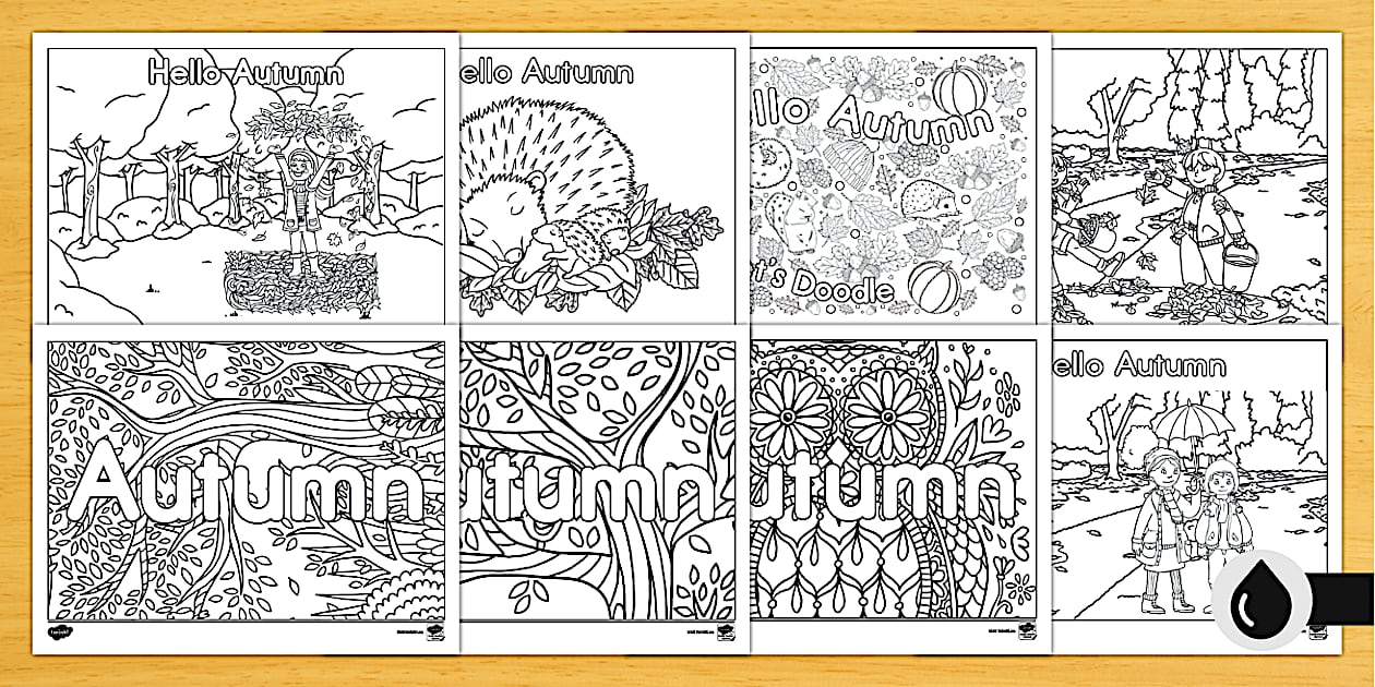 Relaxing Autumn Mindfulness Colouring - Twinkl