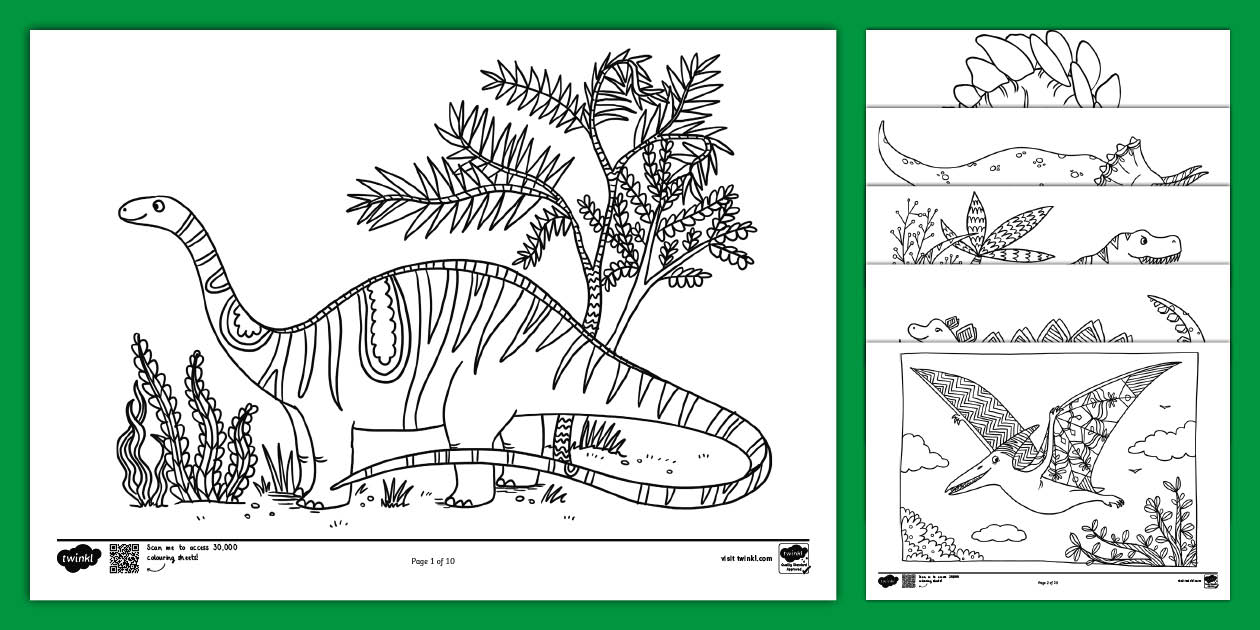 Dinosaur Colouring Pages (teacher made) - Twinkl