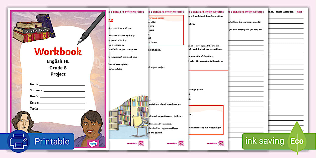 English Project Workbook Grade 8 - Twinkl South Africa