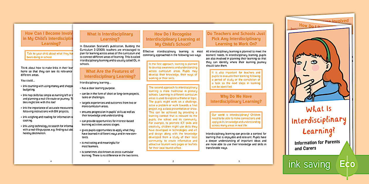 CfE What Is Interdisciplinary Learning? Leaflet Adult Guidance