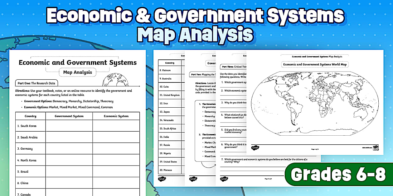 Economic and Government Systems: Map Analysis Grades 6-8