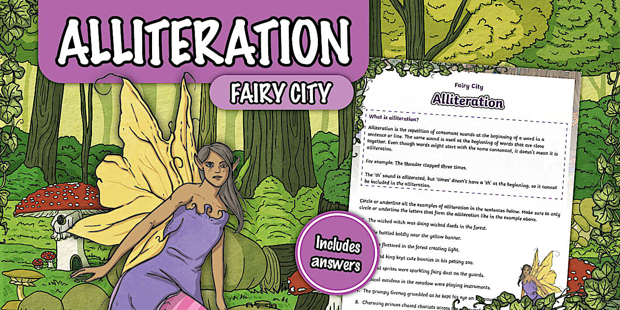 Intermediate Phase English Fairy City Alliteration Activity