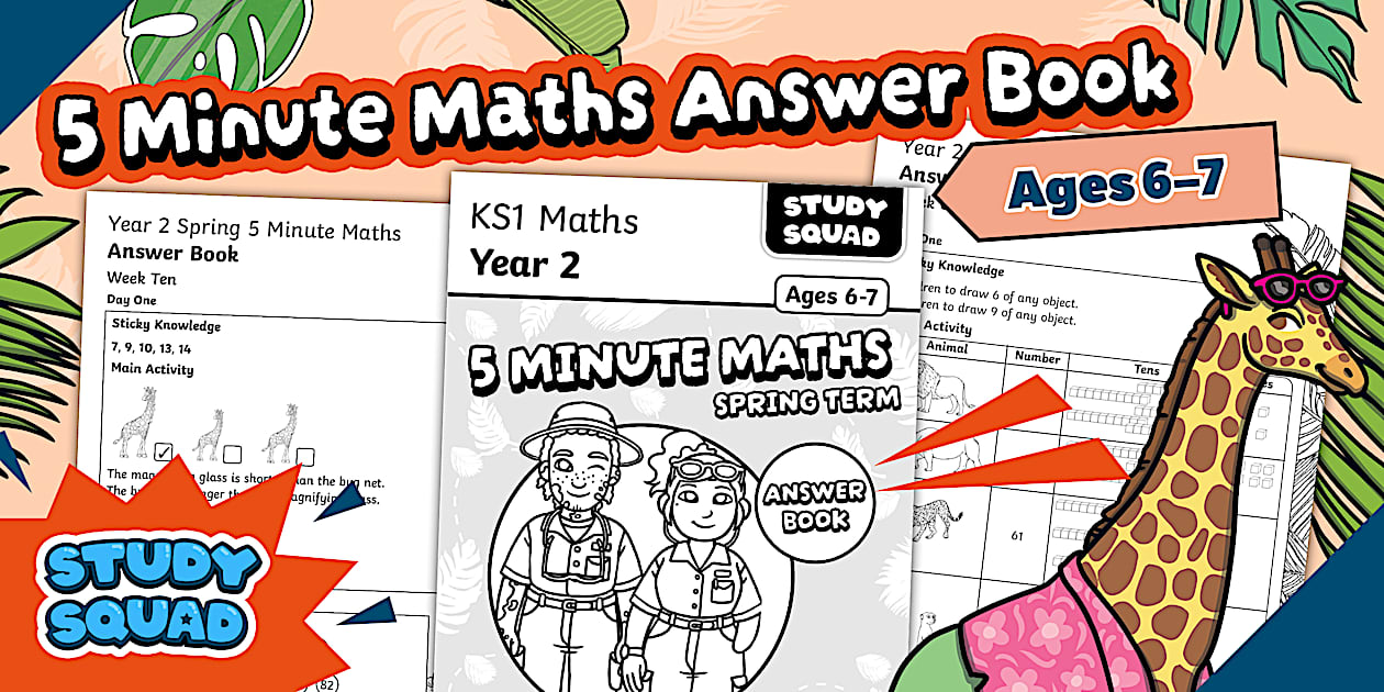 👉 Study Squad 5 Minute Maths - Year 2 Spring - Answer Book