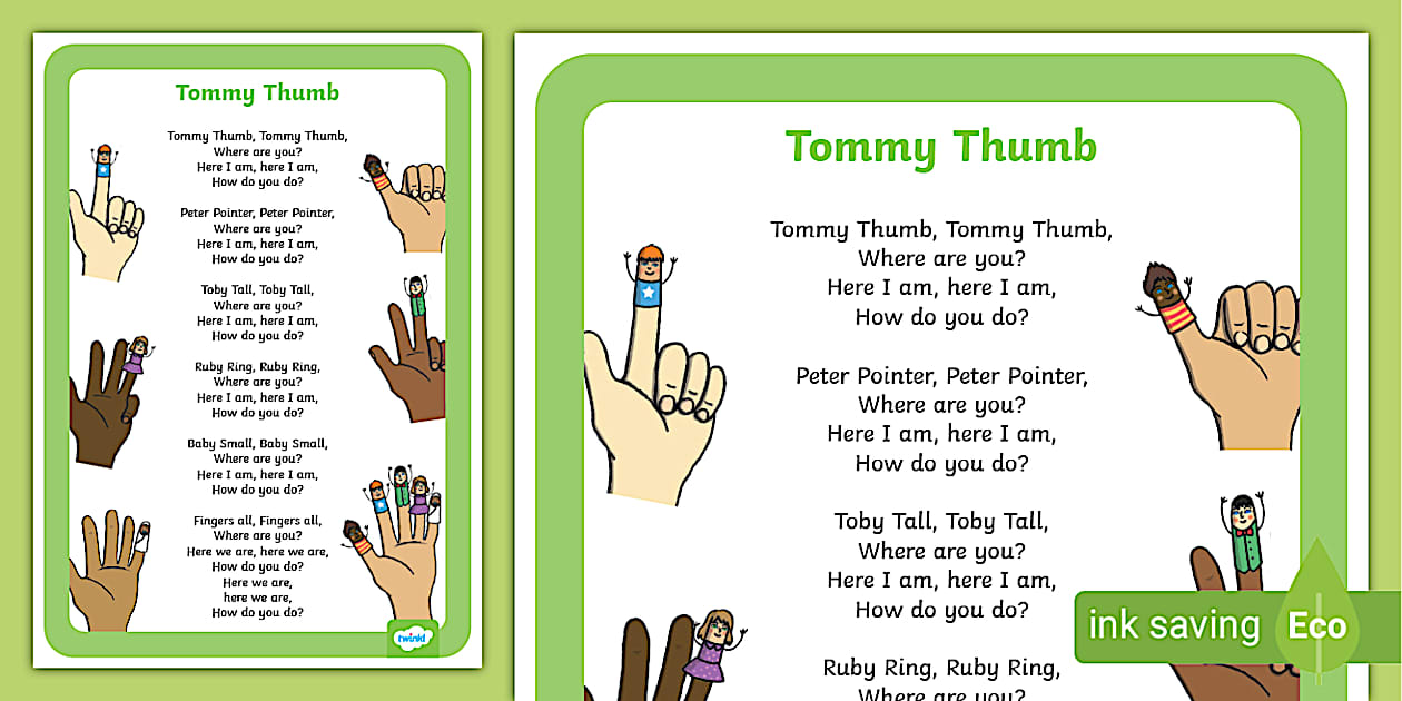 Tommy Thumb Nursery Rhyme Poster | Twinkl - Twinkl