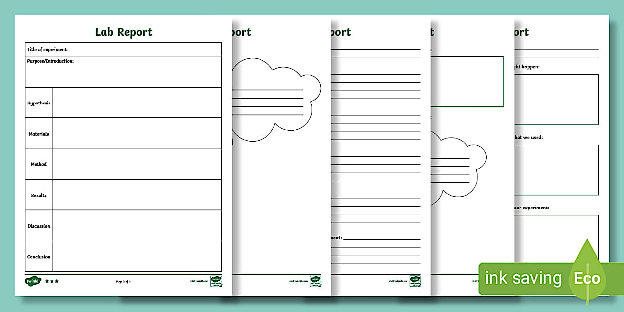 Science Lab Report Template Primary School Twinkl