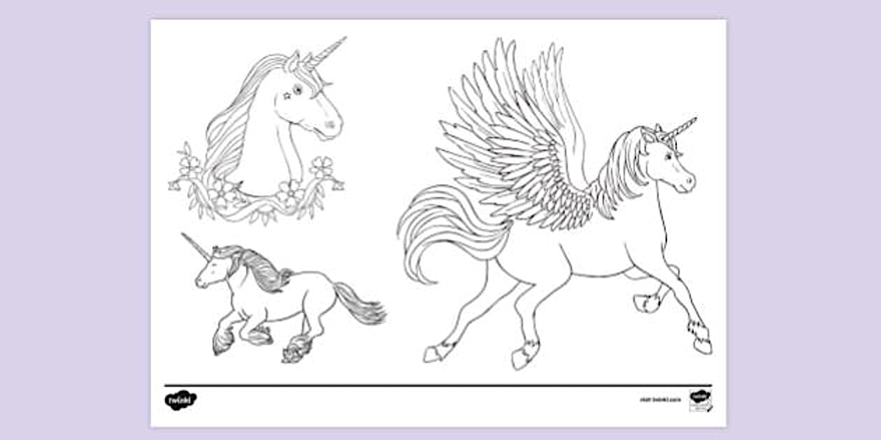 Unicorn Colouring Page for Kids – Fantasy Teaching Resource