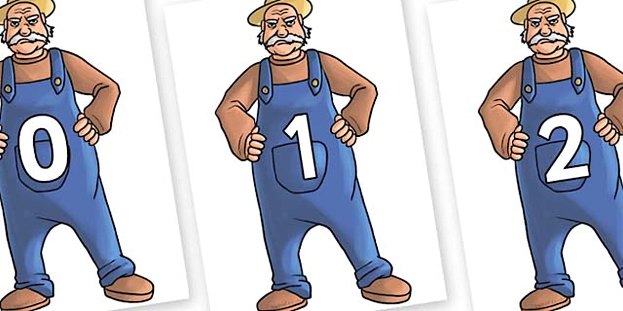 Numbers 0-31 on Angry Farmer