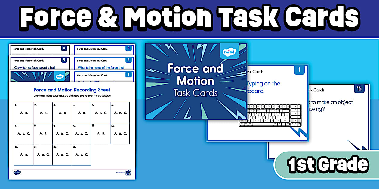 First Grade Force and Motion Task Cards