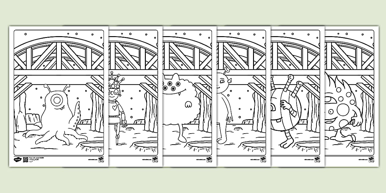 Aliens Colouring Pages - Twinkl