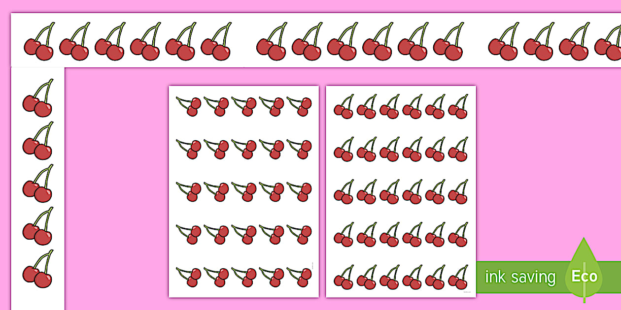 Cherry Themed Page Border Pack - Cherry Themed Display Border Pack