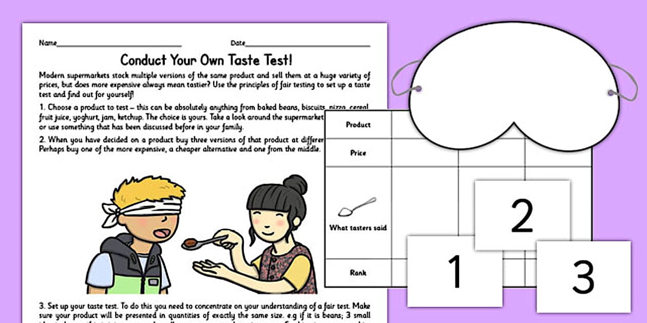 Taste Test Worksheet / Worksheet (TeacherMade) Twinkl