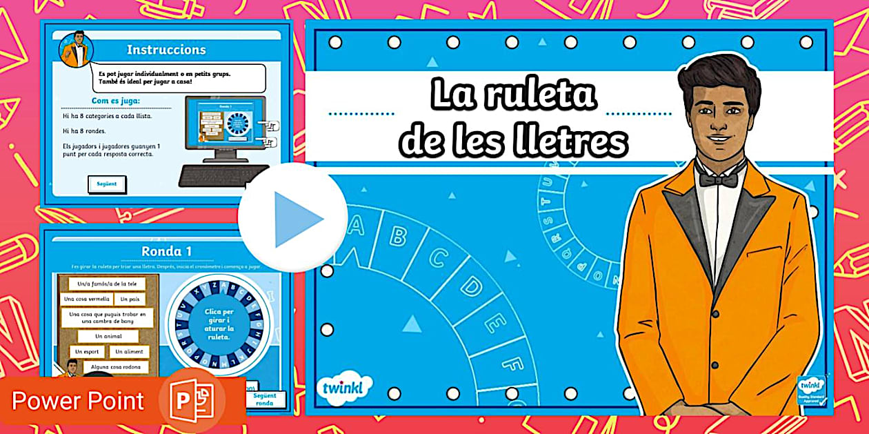 Joc interactiu: La ruleta de les lletres - Català - Twinkl
