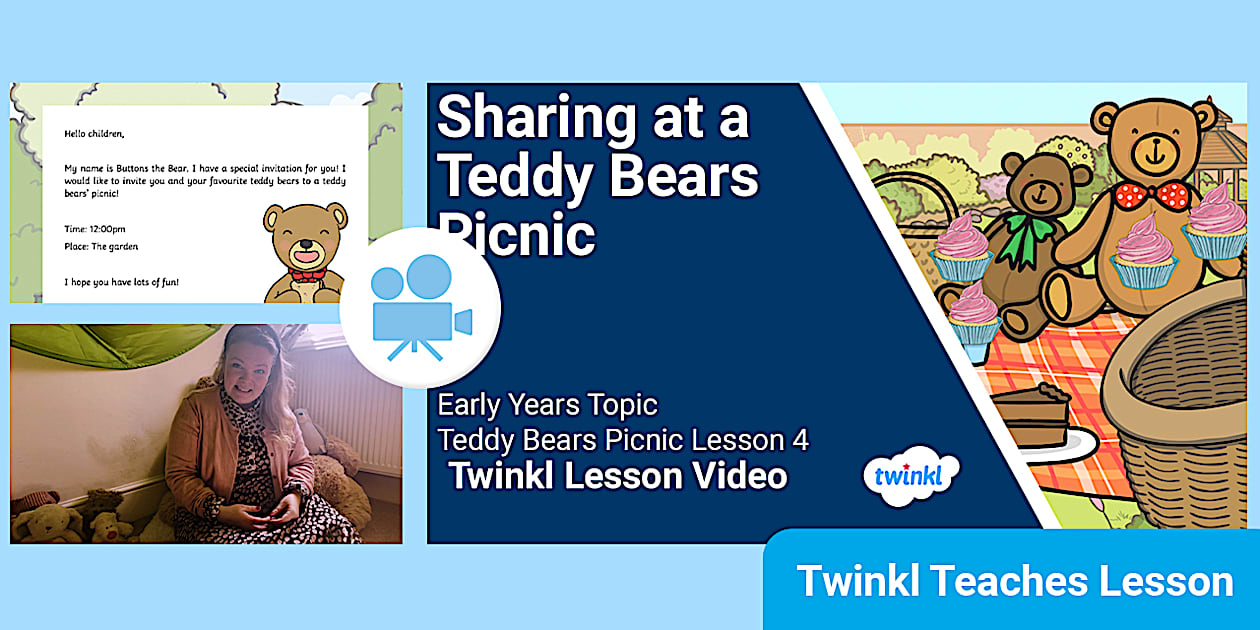 Sharing At a Teddy Bears Picnic | EYFS Video Lesson - Twinkl