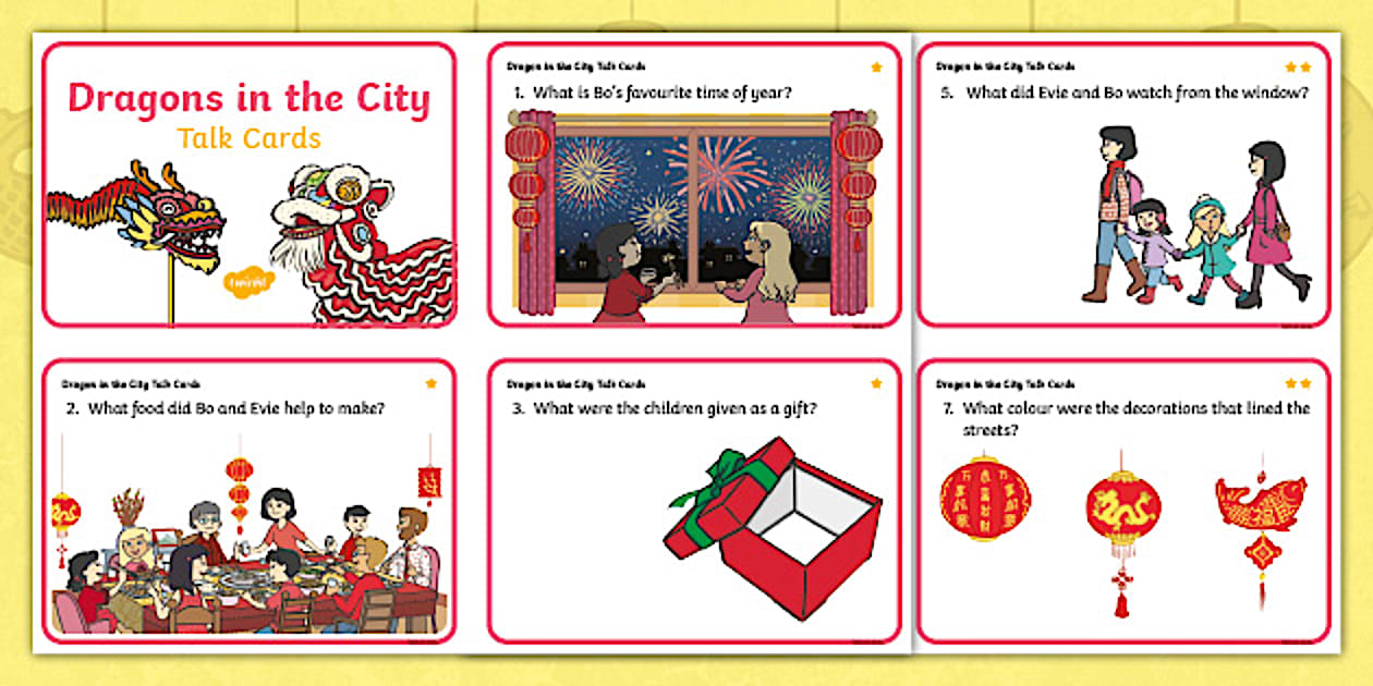 Dragons in the City Talk Cards (teacher made) - Twinkl