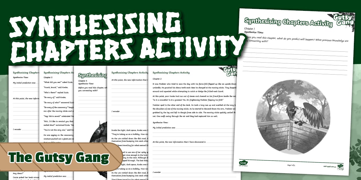 The Gutsy Gang: Book 1 - Synthesising Chapters Activity