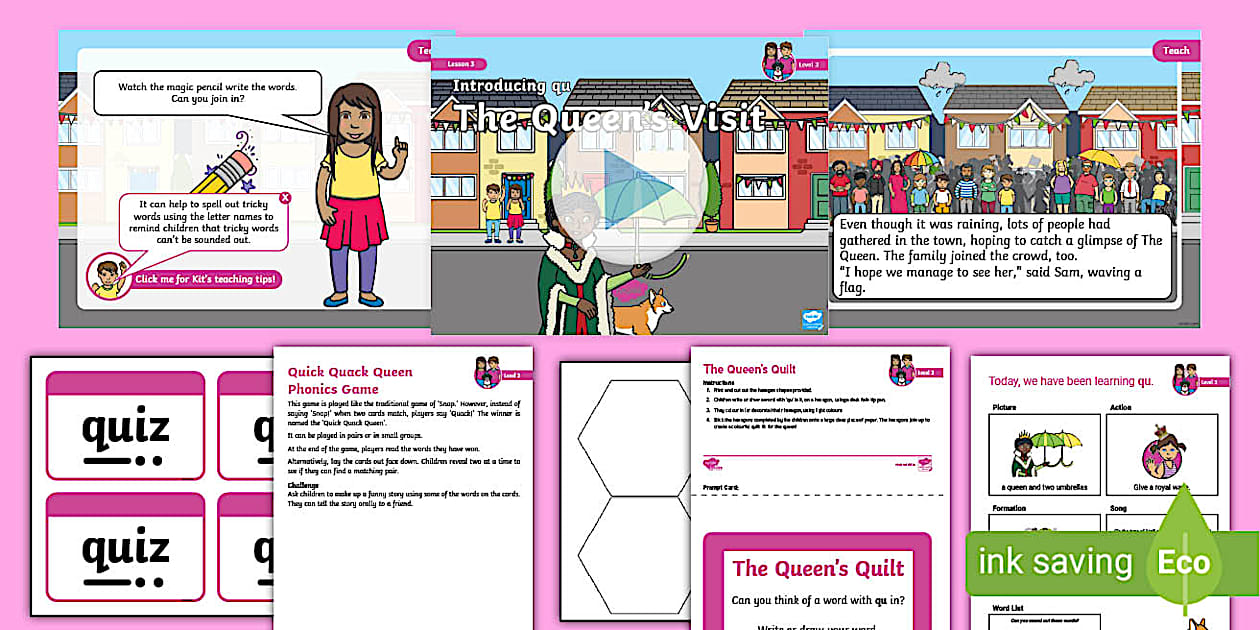 'qu' Lesson Pack (teacher made) - Twinkl