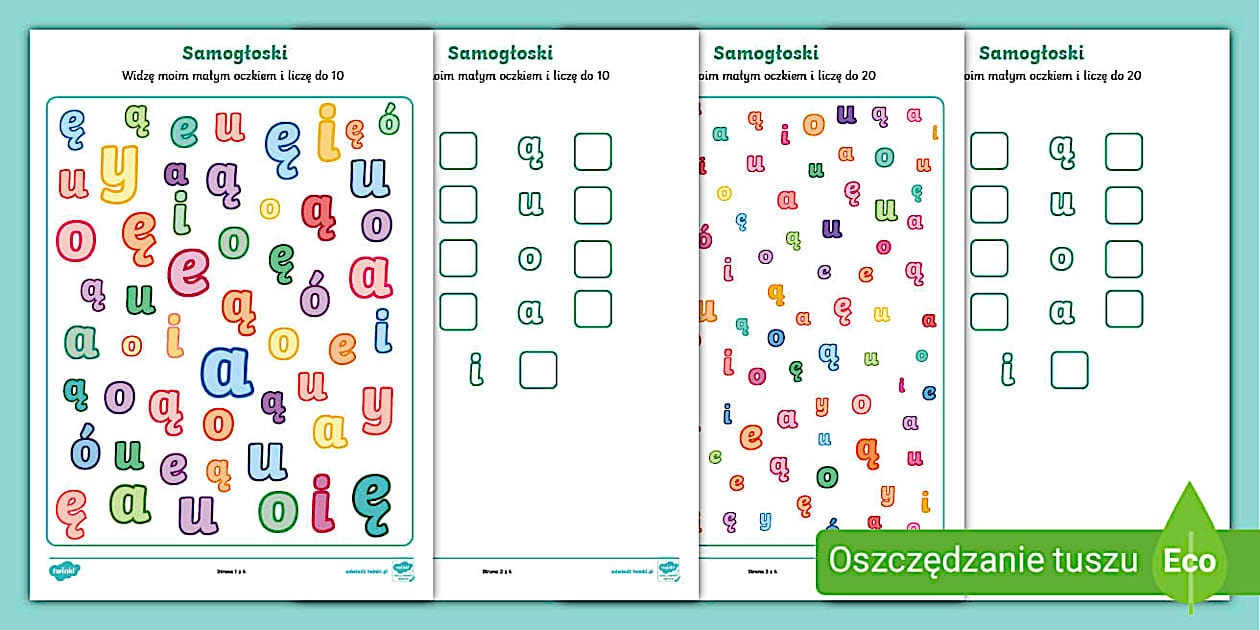 Samogłoski | Ćwiczenie | Liczenie samogłosek - Twinkl