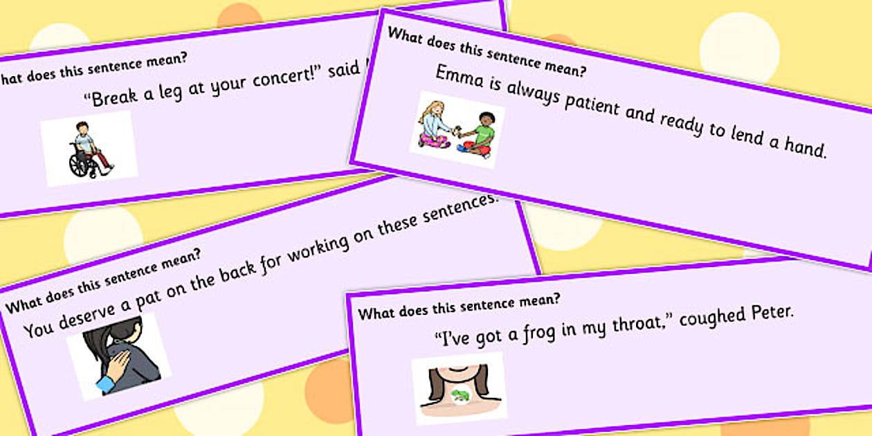 Body Idiom Sentences Set 2 (teacher made) - Twinkl