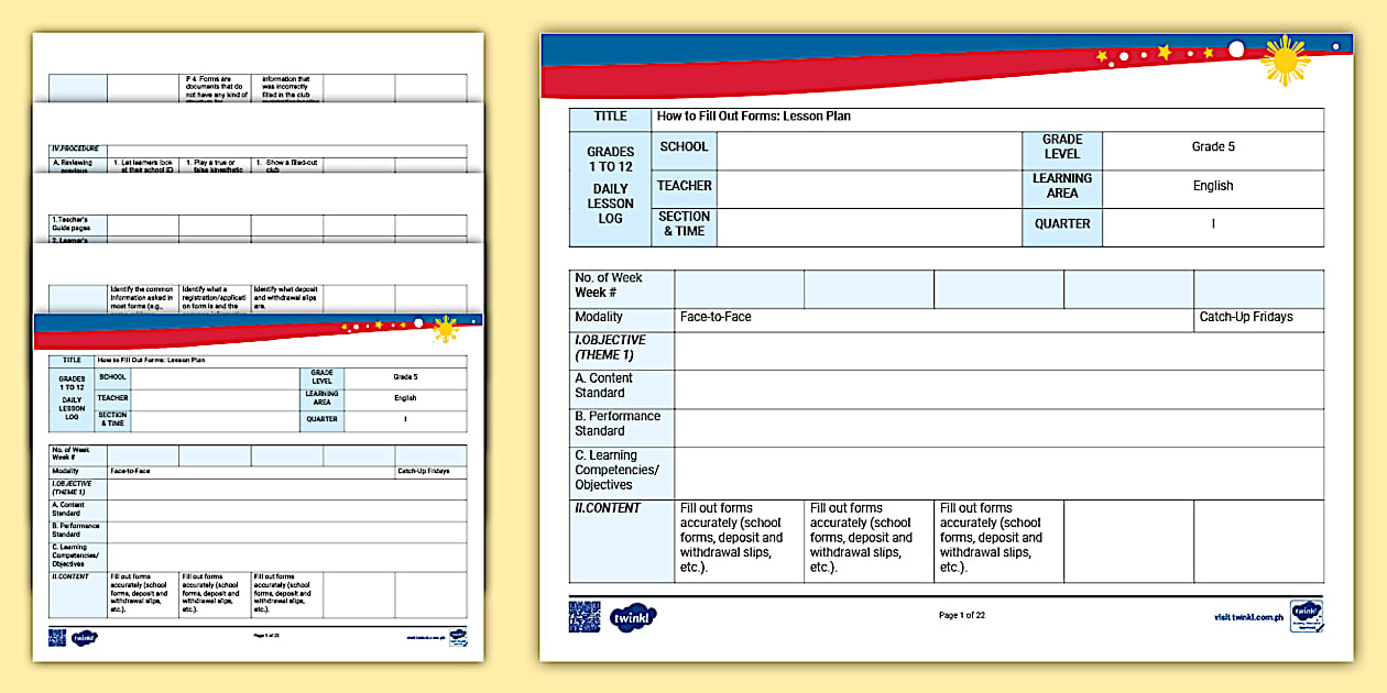 How to fill out forms lesson plan grade 5 twinkl
