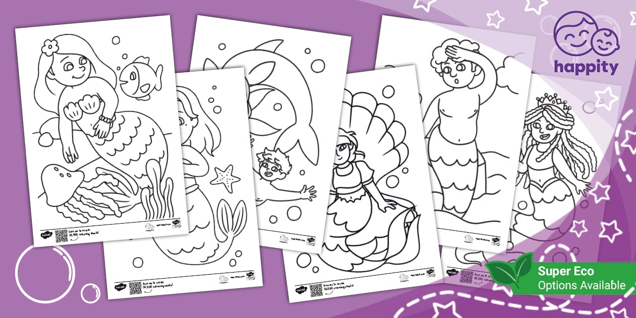 Single Mermaid Colouring In My First Mermaid Colouring Pack (teacher made) - Twinkl