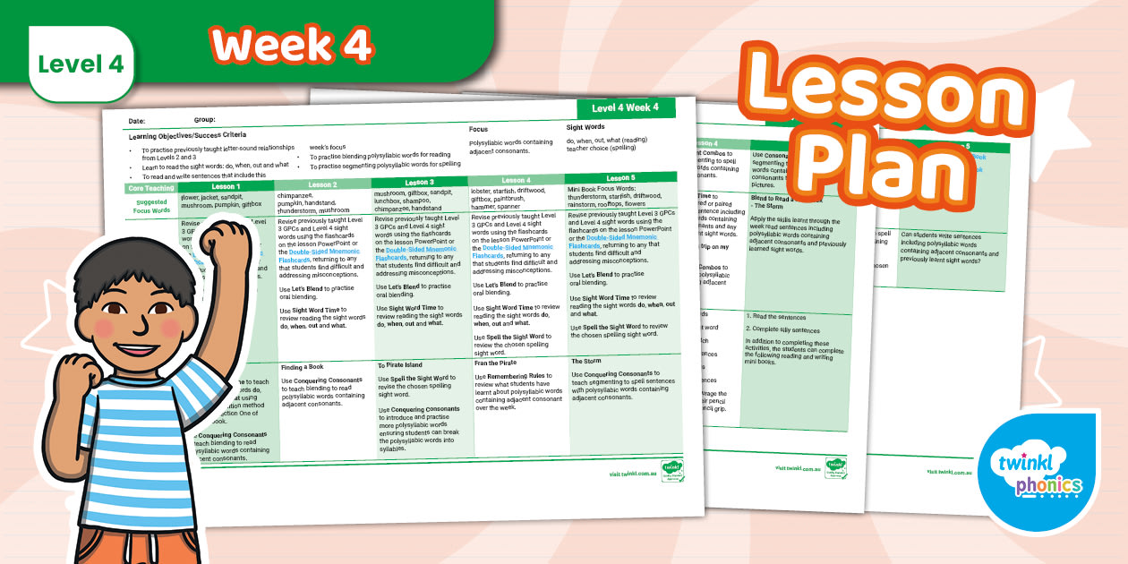 Phonics Polysyllabic Words - Level 4 Week 4 Lesson Plan