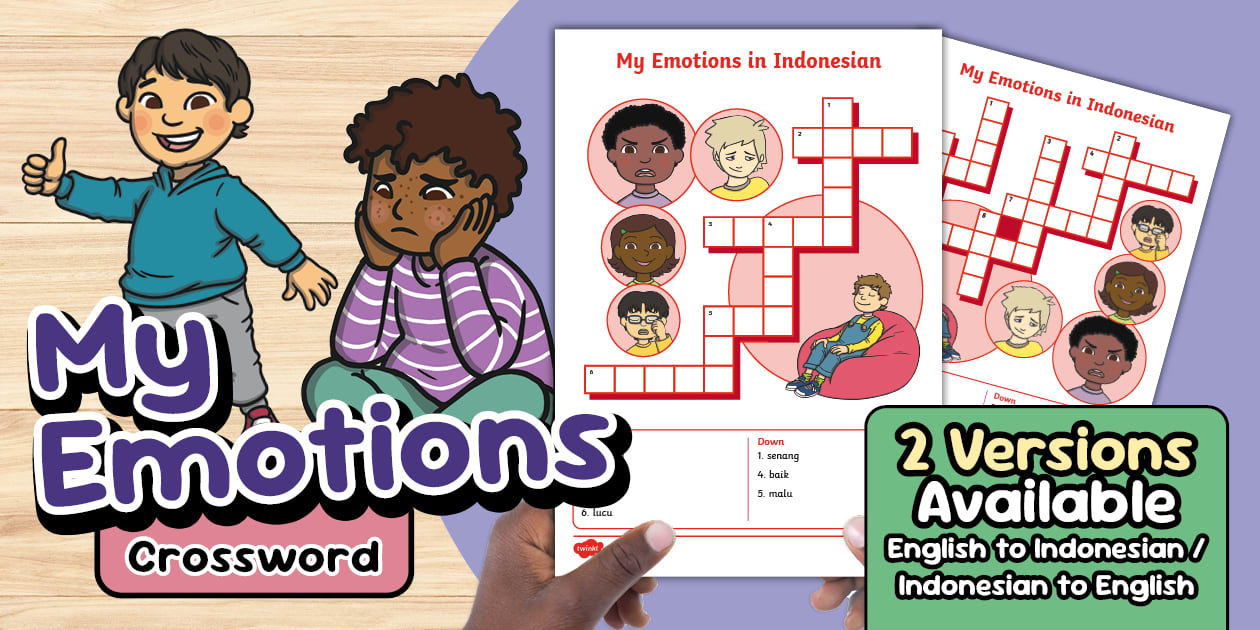 Indonesian Emotions Crossword Puzzle