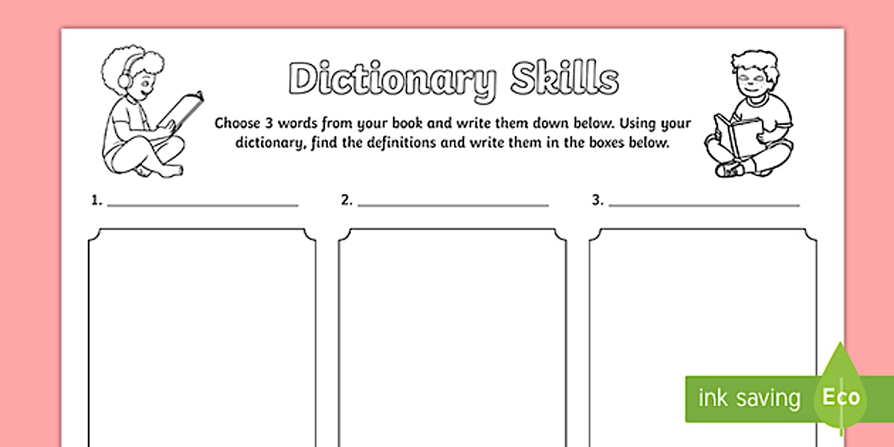 Dictionary Skills Worksheet (teacher made) Twinkl