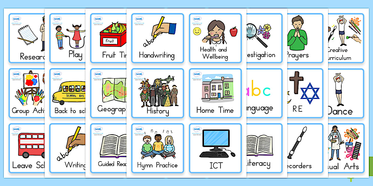 ASN Visual Timetable - daily activities display - Twinkl