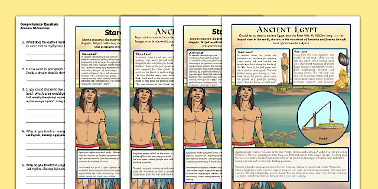 Survival in Ancient Egypt Differentiated Comprehension Activity English ...
