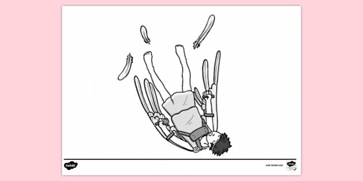 Icarus Falling Colouring Sheet | Colouring Sheets - Twinkl