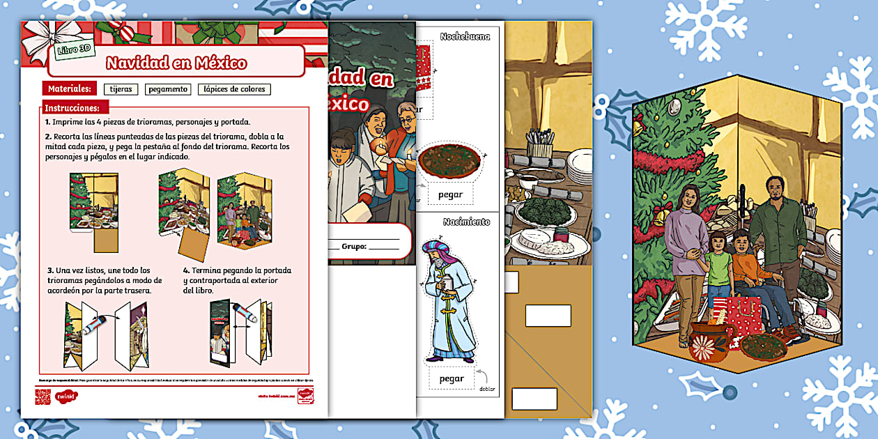 Navidad en México - libro 3D (teacher made) - Twinkl