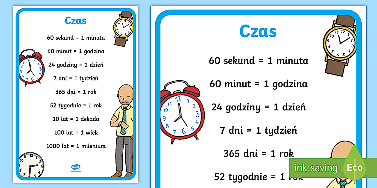 Plakat Oś Czasu Historia Klasa 4 Jednostki czasu | Plakat z jednostkami czasu (teacher made)