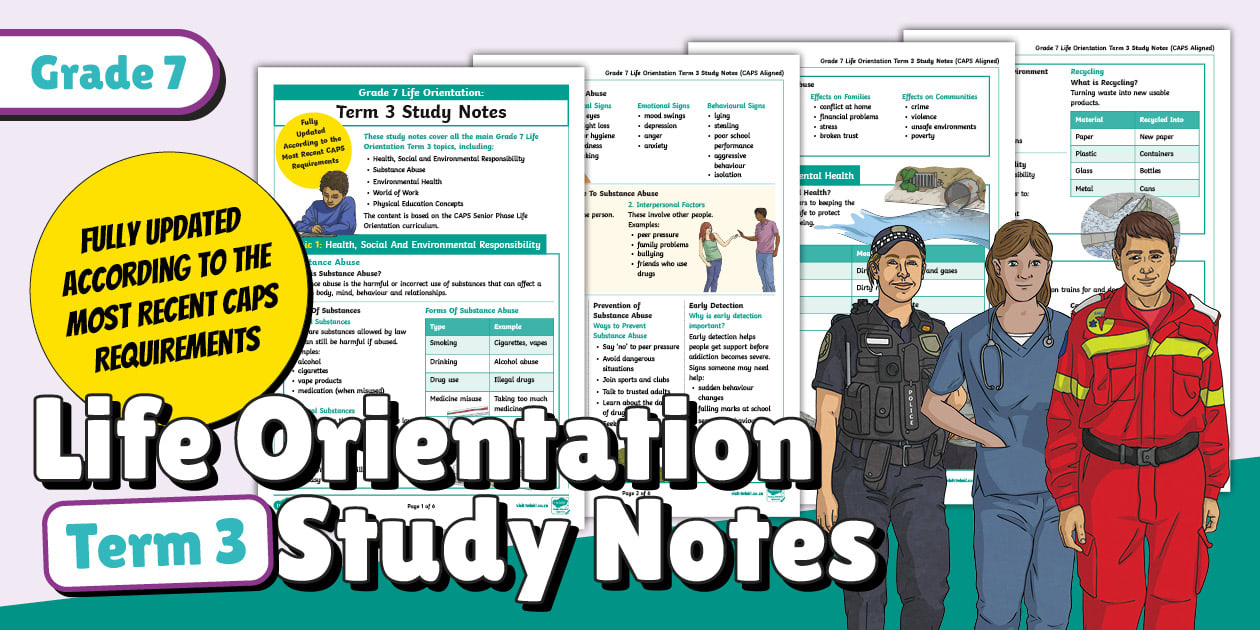 Study Routine For Grade 7 Grade 7 - LO - Term 3 - Study Notes (CAPS Aligned)