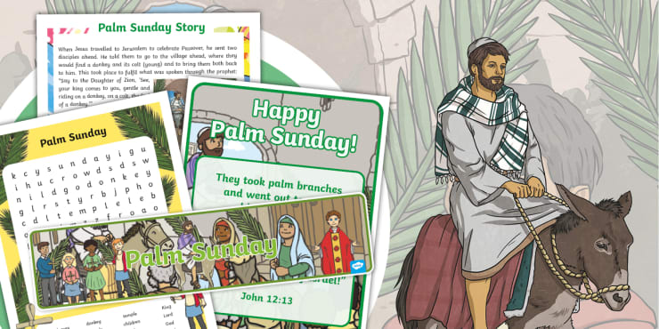 Palm Sunday Hosanna Jesus on a Donkey Tiny Sunday School Stickers