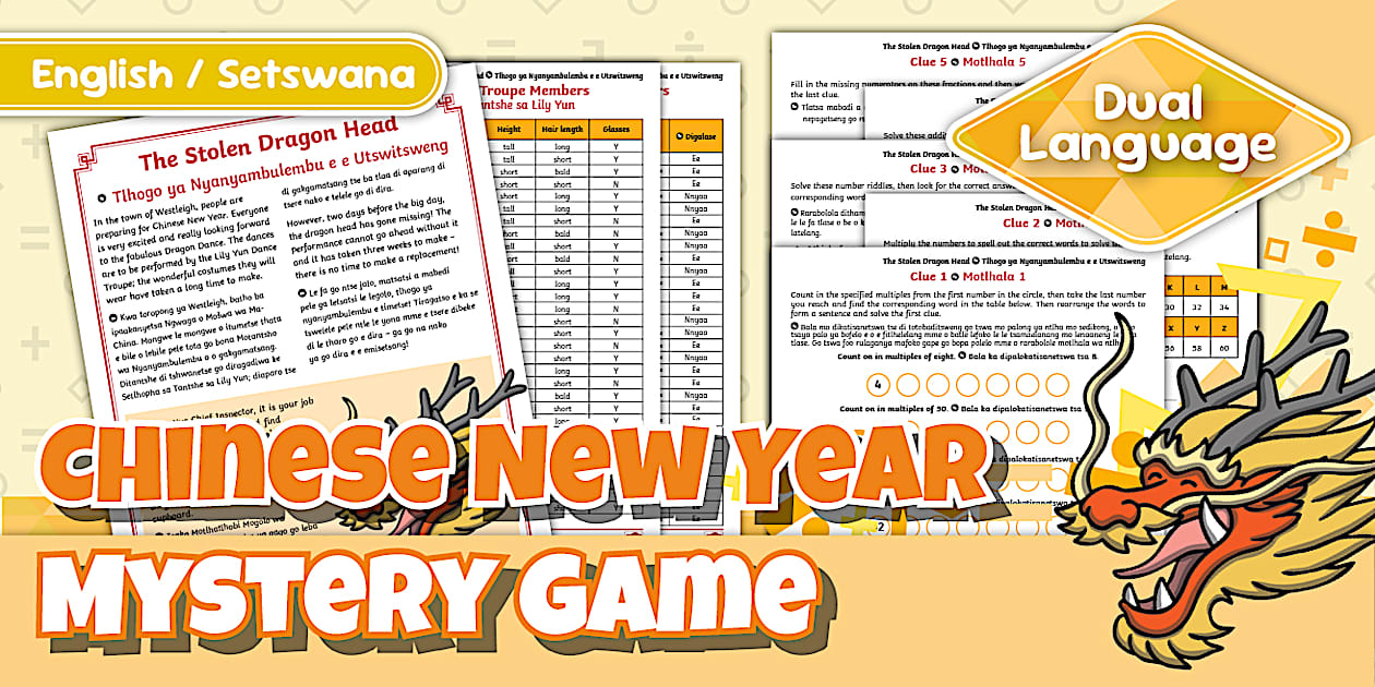 Grade 4 Maths - Chinese New Year Mystery Game- Activity Sheet