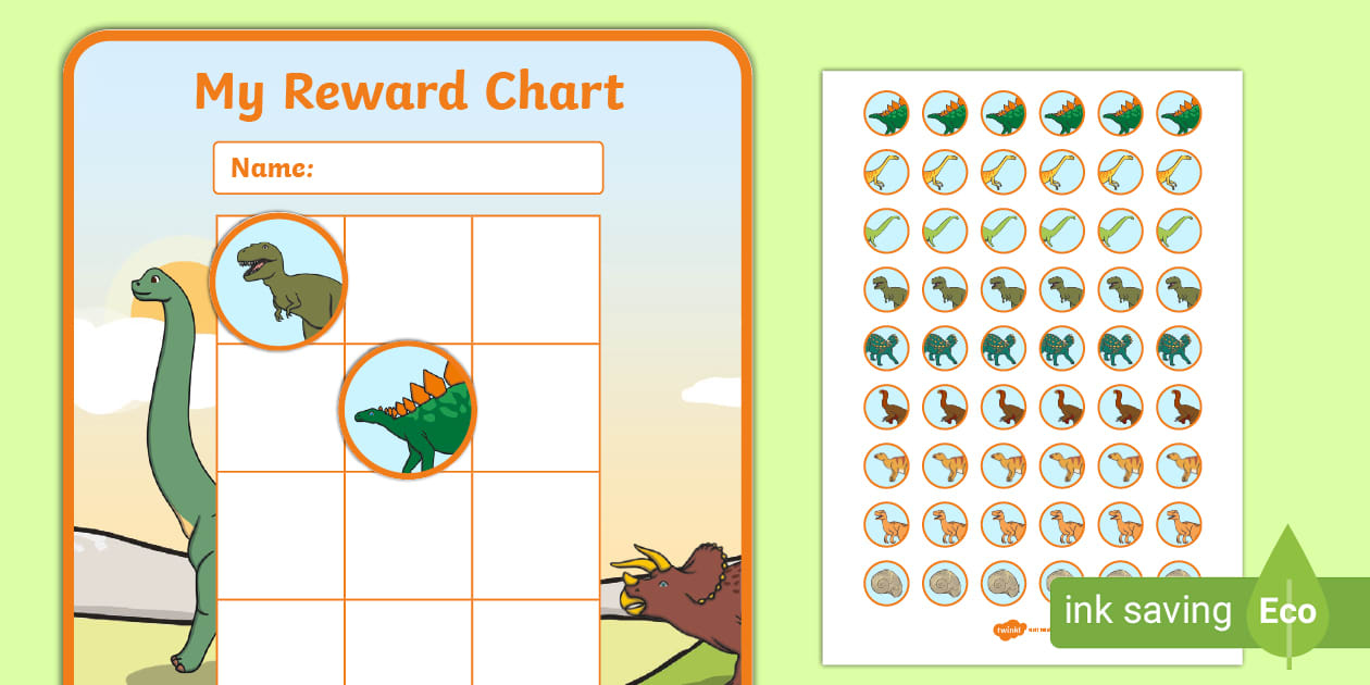 Dinosaur Reward Chart for Kids - Twinkl