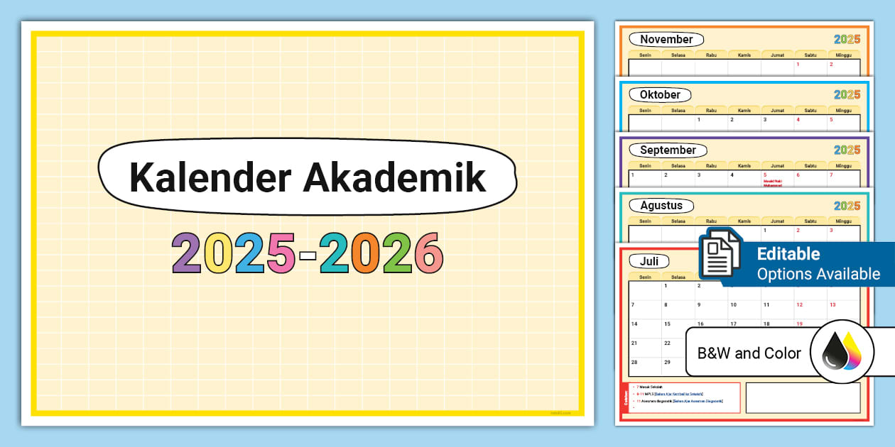 Template Kalender Akademik 2025 2026 (Lehrer gemacht)