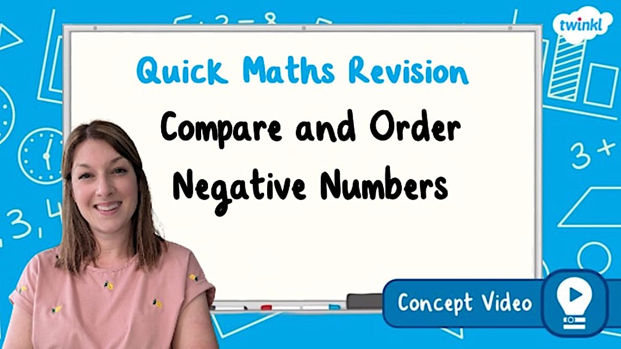  compare and order negative numbers ks2 maths concept video