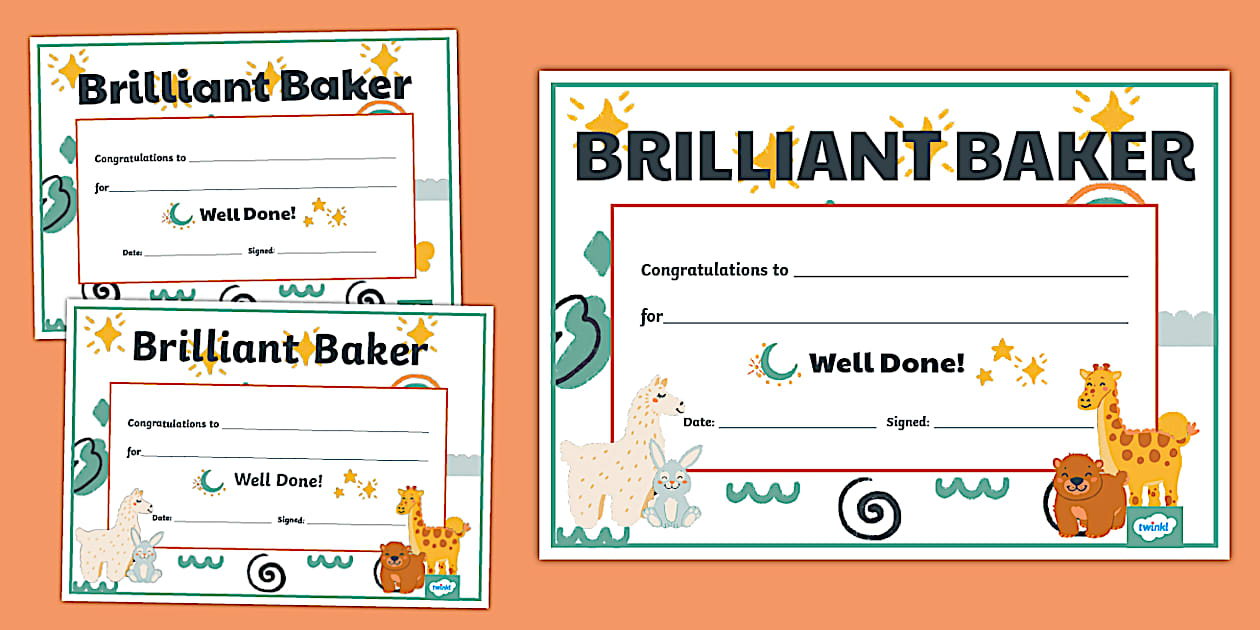 Boho Dreamscape Themed Baking Certificate Twinkl