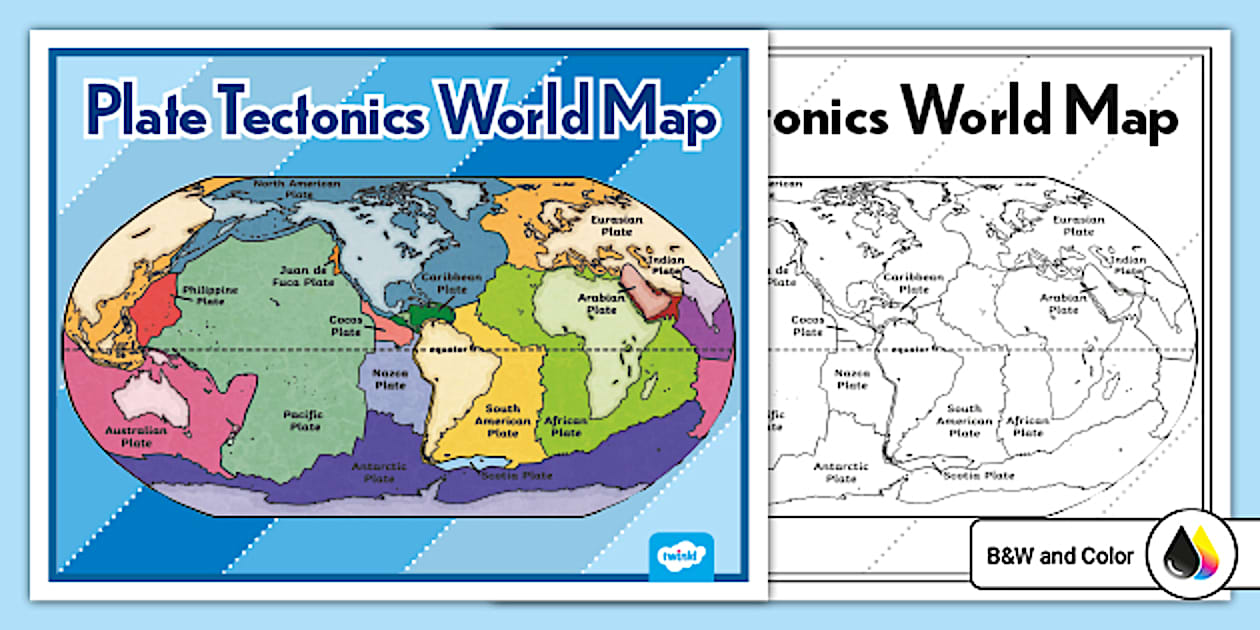 Tectonic Plate Map Teaching Resources Twinkl Canada