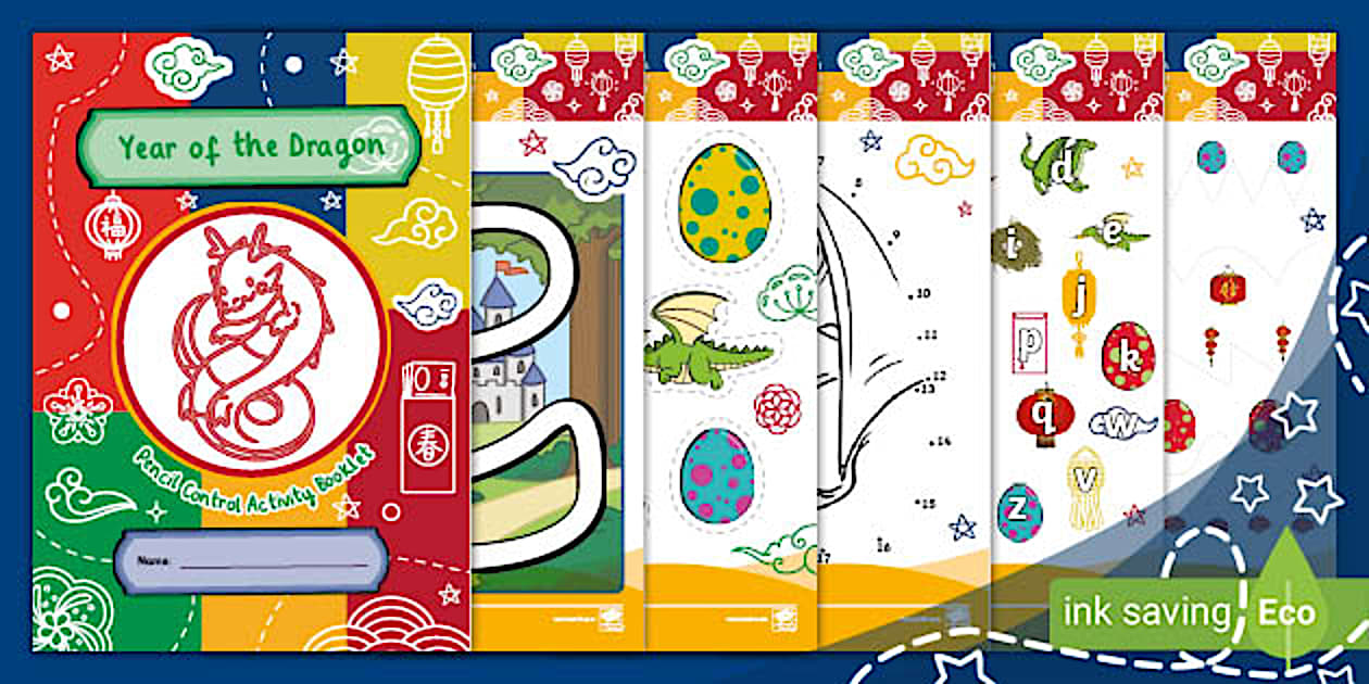 Year of the Dragon Pencil Control Activity Booklet - Twinkl