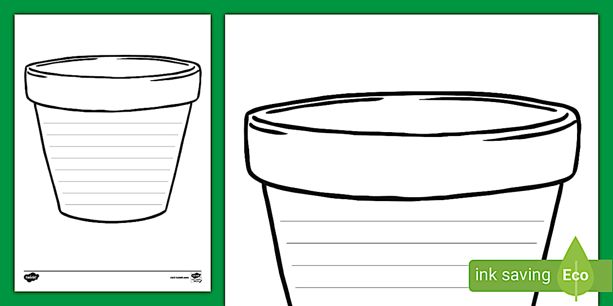 Flower Pot Writing Template (professor feito) - Twinkl