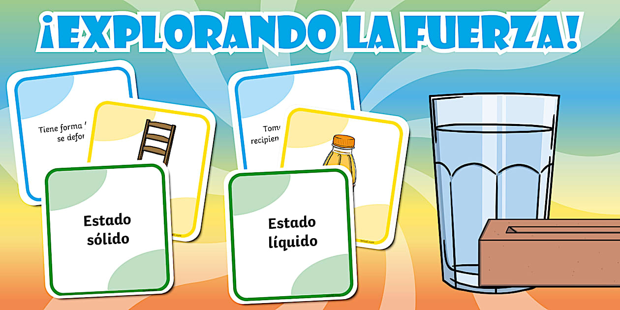 Tarjeta de emparejar: Los objetos y su estado (sólido y líquido)