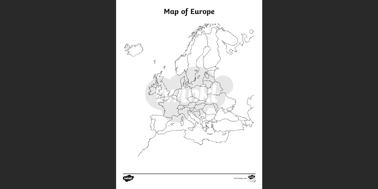 europe map outline printable
