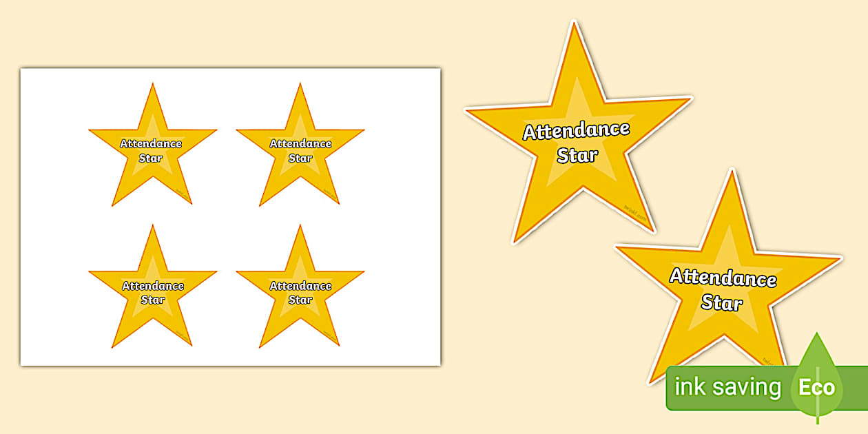 Attendance Star Cut-Outs (Teacher-Made) - Twinkl