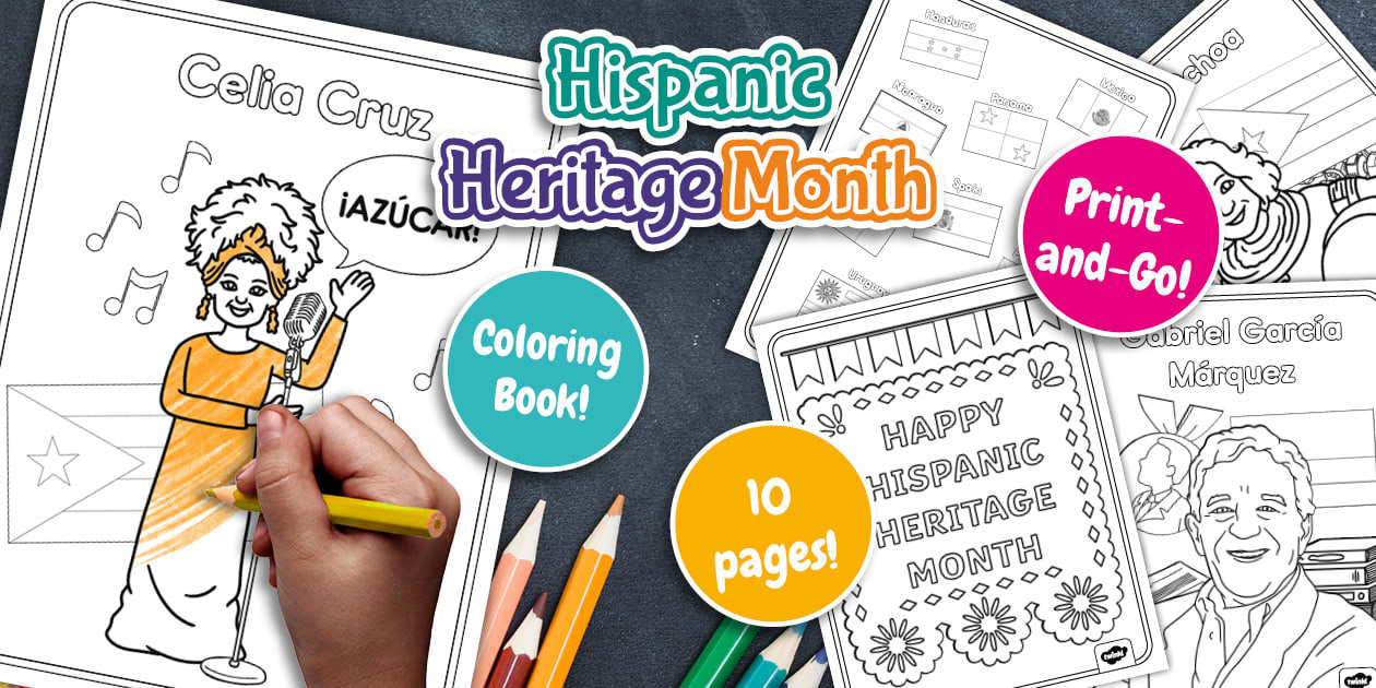 Hispanic Heritage Month Low Prep Printable Coloring Pages